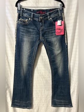 Rock And Roll Cowgirl New Women’s Denim Blue Low-Waisted Jeans